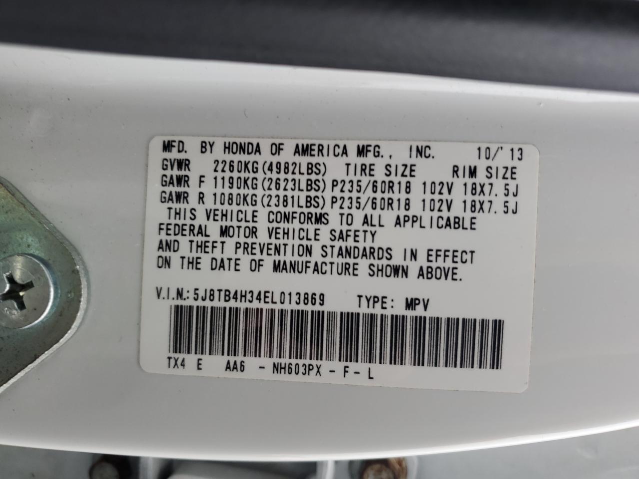 2014 Acura Rdx VIN: 5J8TB4H34EL013869 Lot: 90280635