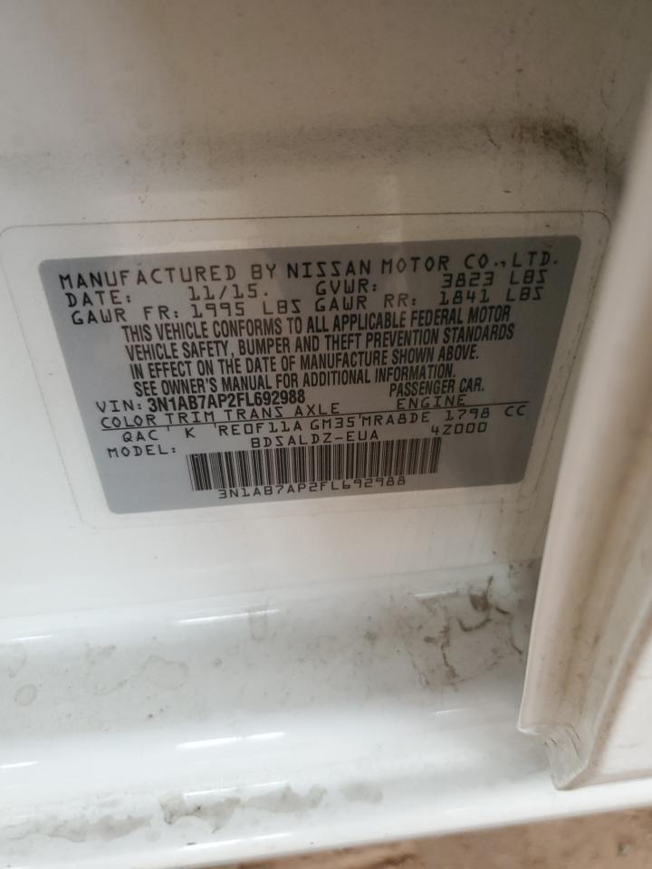 2015 Nissan Sentra S VIN: 3N1AB7AP2FL692988 Lot: 82432715