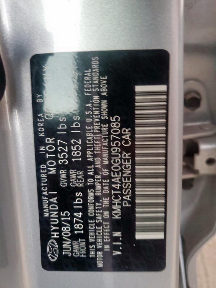 2016 Hyundai Accent Se VIN: KMHCT4AE0GU957085 Lot: 84602425