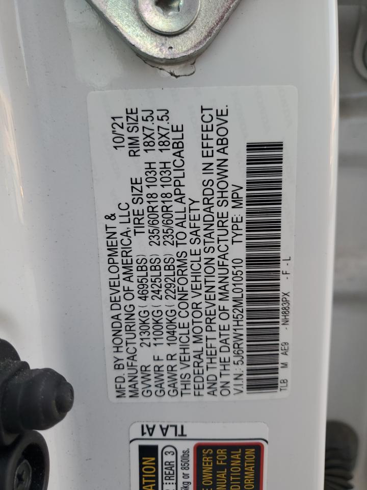 2021 Honda Cr-V Ex VIN: 5J6RW1H52ML010510 Lot: 89714595