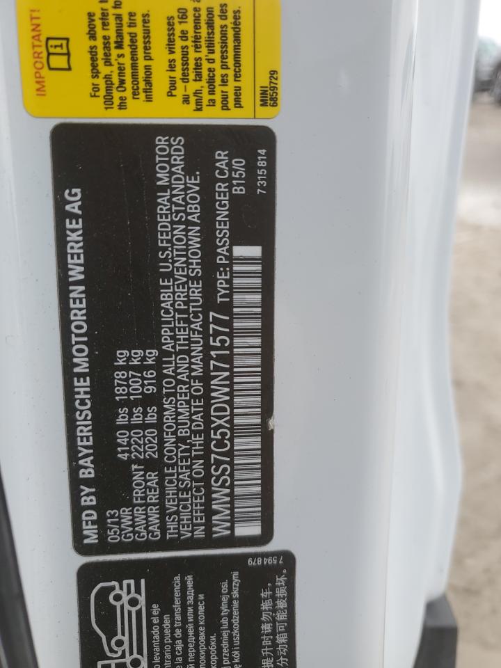 2013 Mini Cooper S Paceman VIN: WMWSS7C5XDWN71577 Lot: 90248415