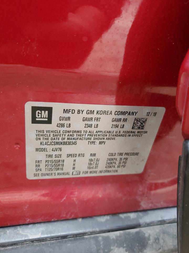 2019 Buick Encore Essence VIN: KL4CJCSM0KB830345 Lot: 90274005