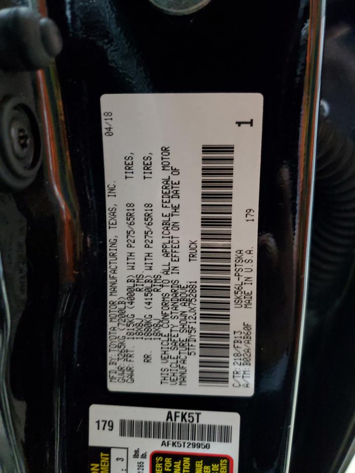 2018 Toyota Tundra Crewmax Sr5 VIN: 5TFDY5F12JX752881 Lot: 84632565