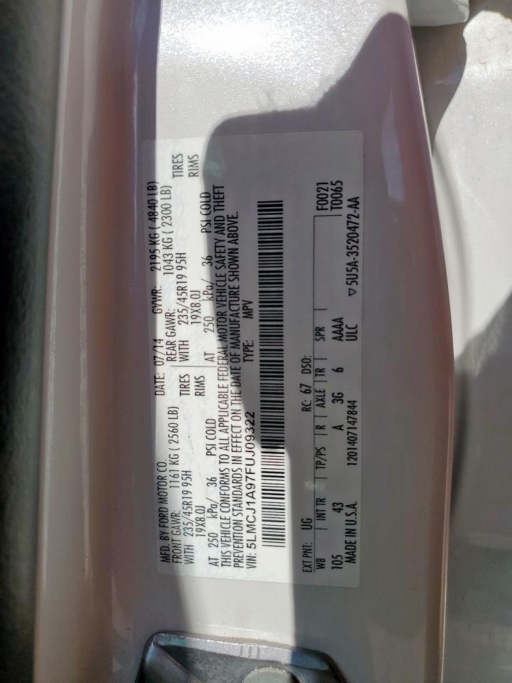 2015 Lincoln Mkc VIN: 5LMCJ1A97FUJ09322 Lot: 86094035