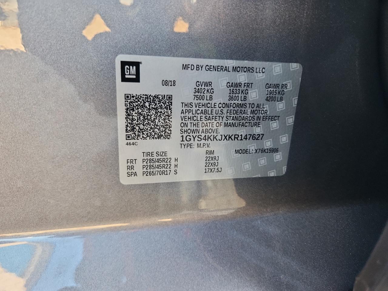 2019 Cadillac Escalade Esv Platinum VIN: 1GYS4KKJXKR147627 Lot: 82684515