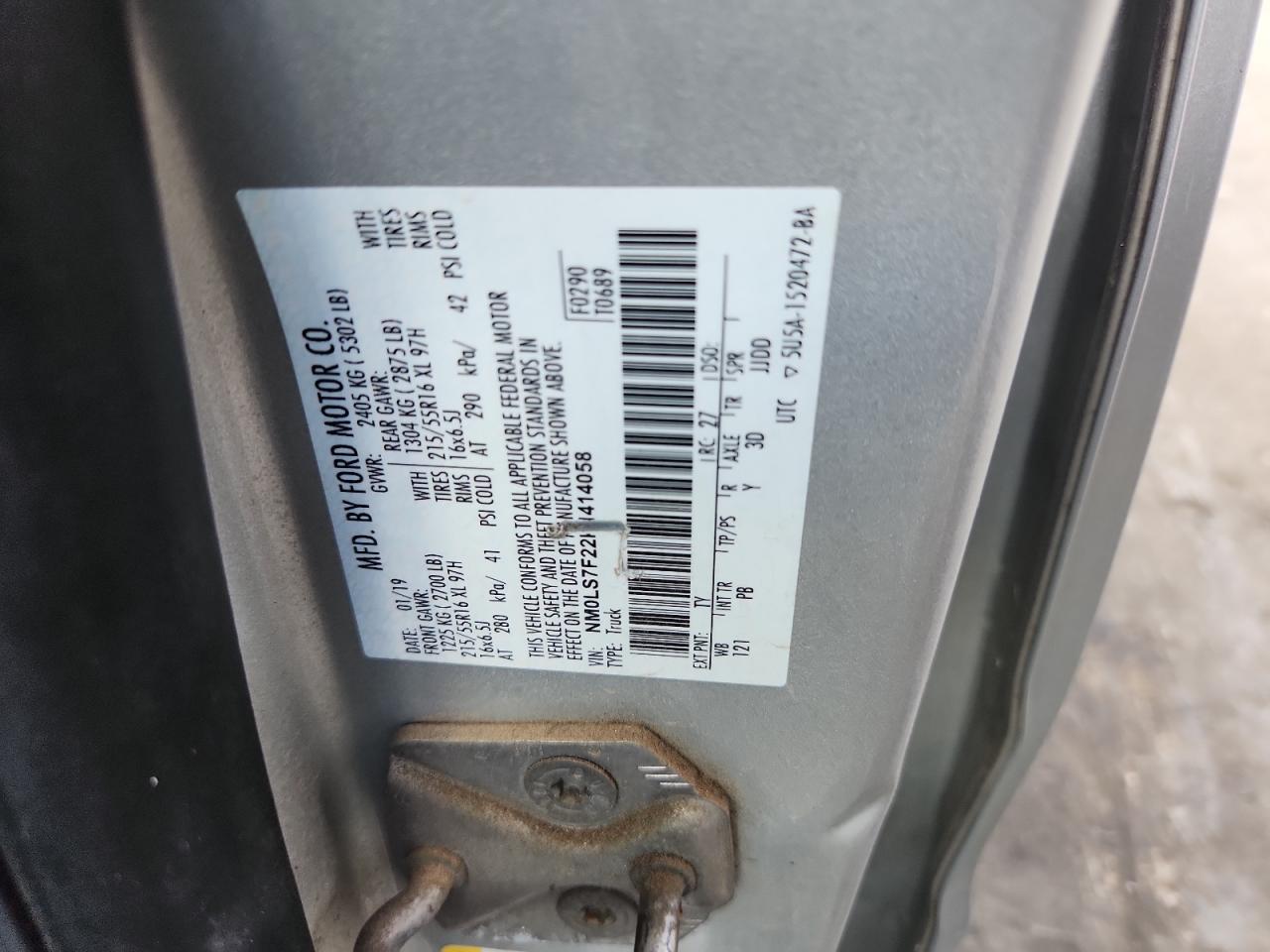 2019 Ford Transit Connect Xlt VIN: NM0LS7F22K1414058 Lot: 85502055