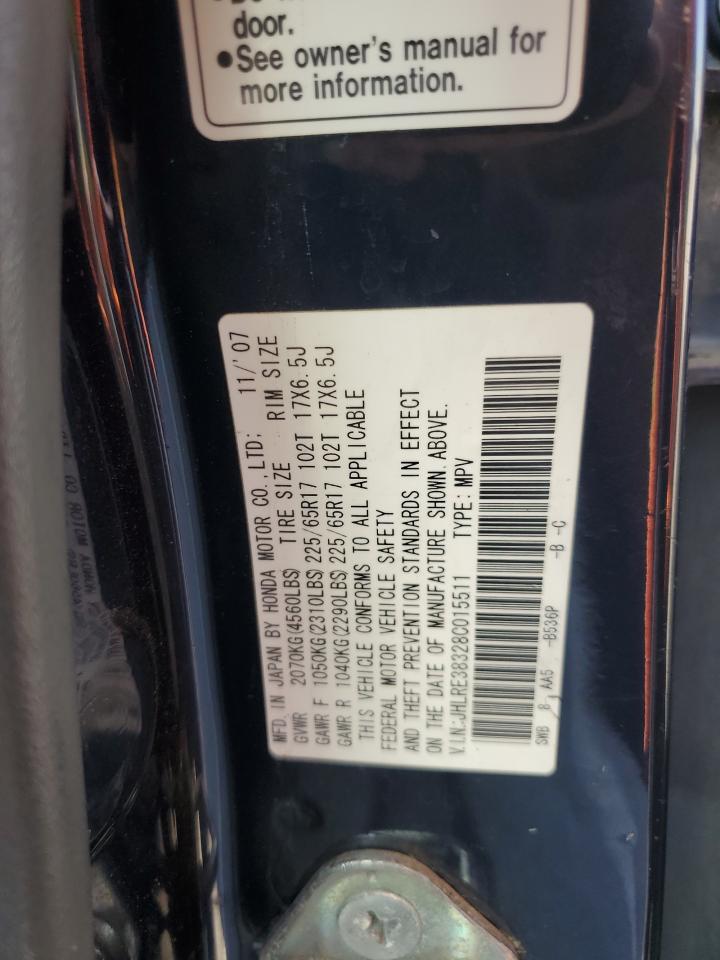 2008 Honda Cr-V Lx VIN: JHLRE38328C015511 Lot: 80766855