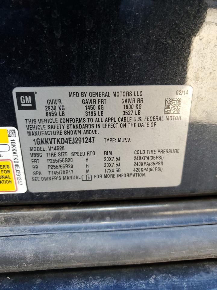 2014 GMC Acadia Denali VIN: 1GKKVTKD4EJ291247 Lot: 86524395