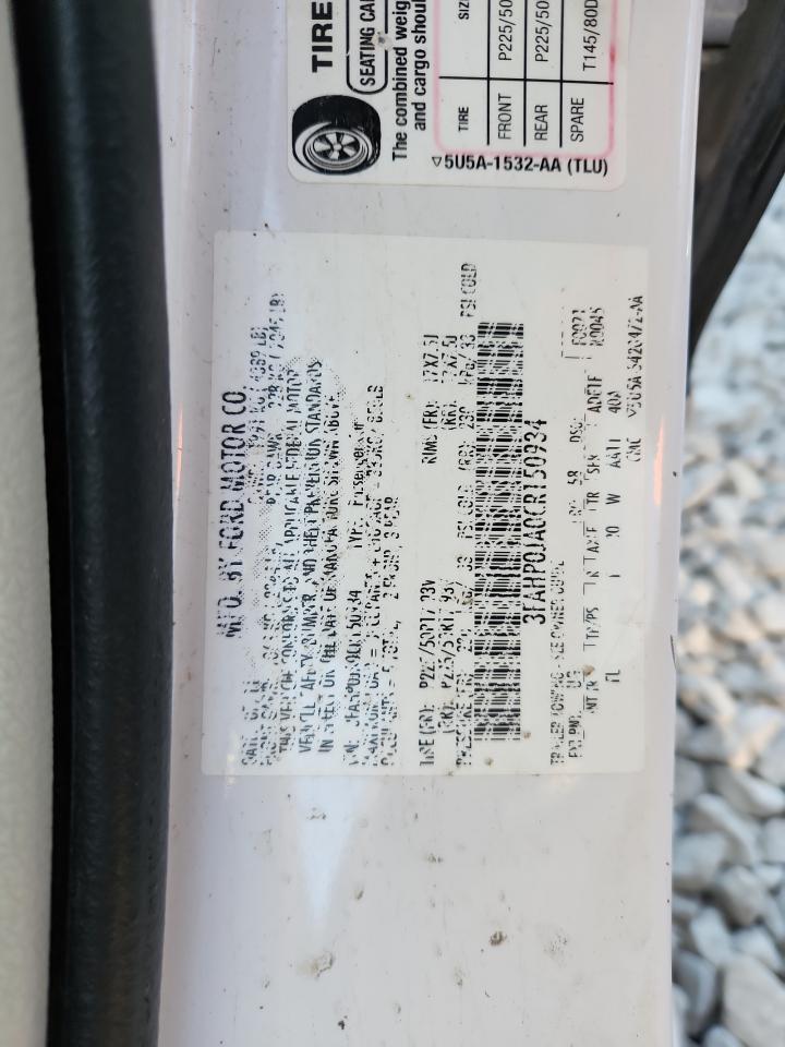 2012 Ford Fusion Sel VIN: 3FAHP0JA0CR150934 Lot: 85559605