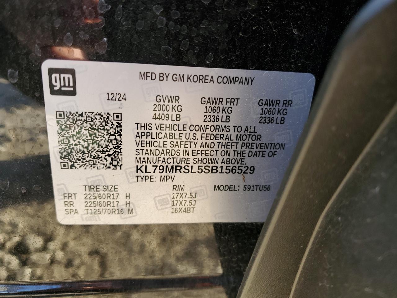 2025 Chevrolet Trailblazer Lt VIN: KL79MRSL5SB156529 Lot: 81986115