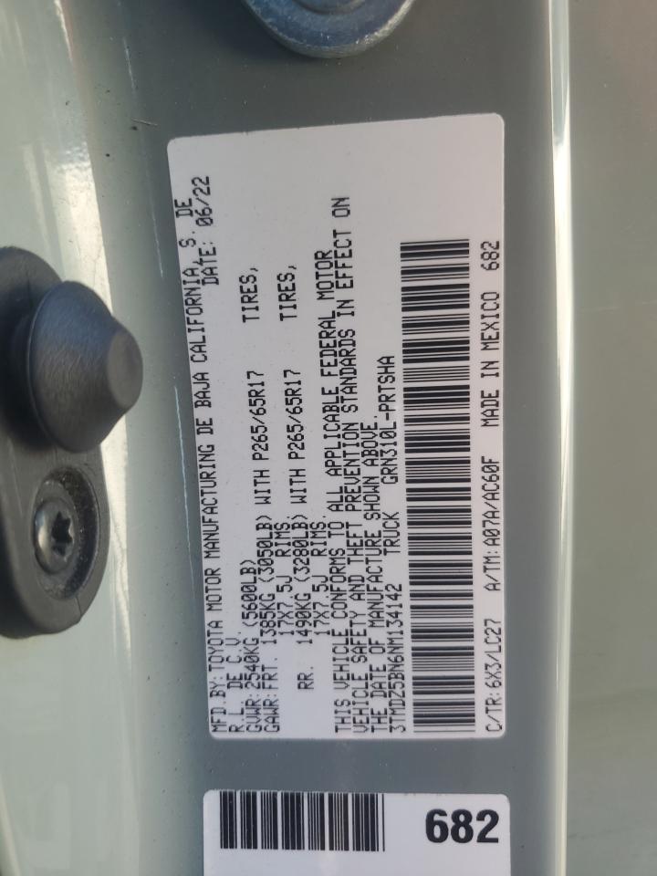 2022 Toyota Tacoma Double Cab VIN: 3TMDZ5BN6NM134142 Lot: 82281955