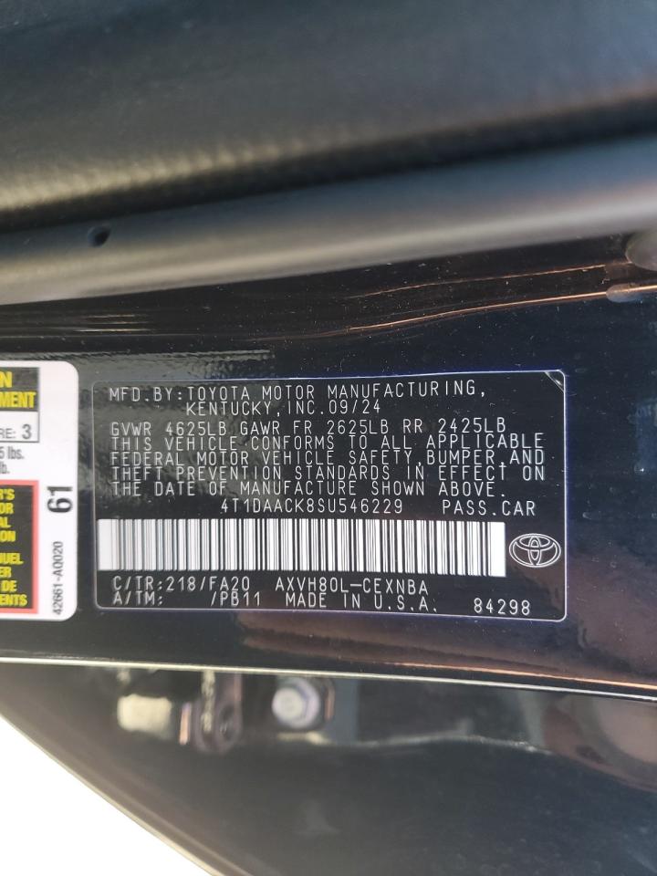 2025 Toyota Camry Xse VIN: 4T1DAACK8SU546229 Lot: 85922695