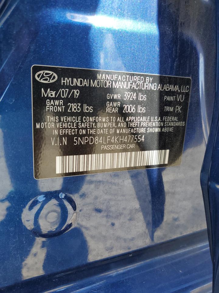 2019 Hyundai Elantra Sel VIN: 5NPD84LF4KH477554 Lot: 85701245