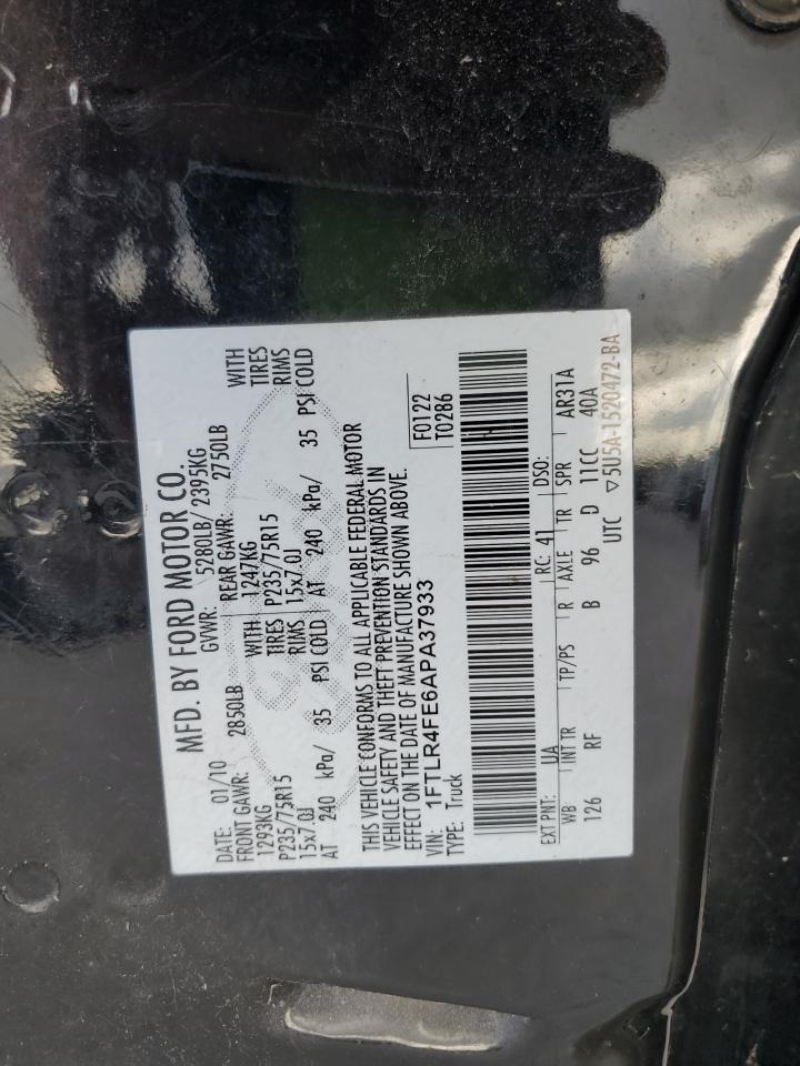 2010 Ford Ranger Super Cab VIN: 1FTLR4FE6APA37933 Lot: 87432585