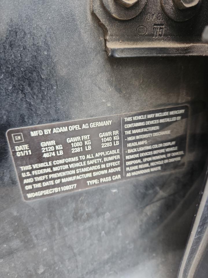 2011 Buick Regal Cxl VIN: W04GP5EC7B1109377 Lot: 90043595