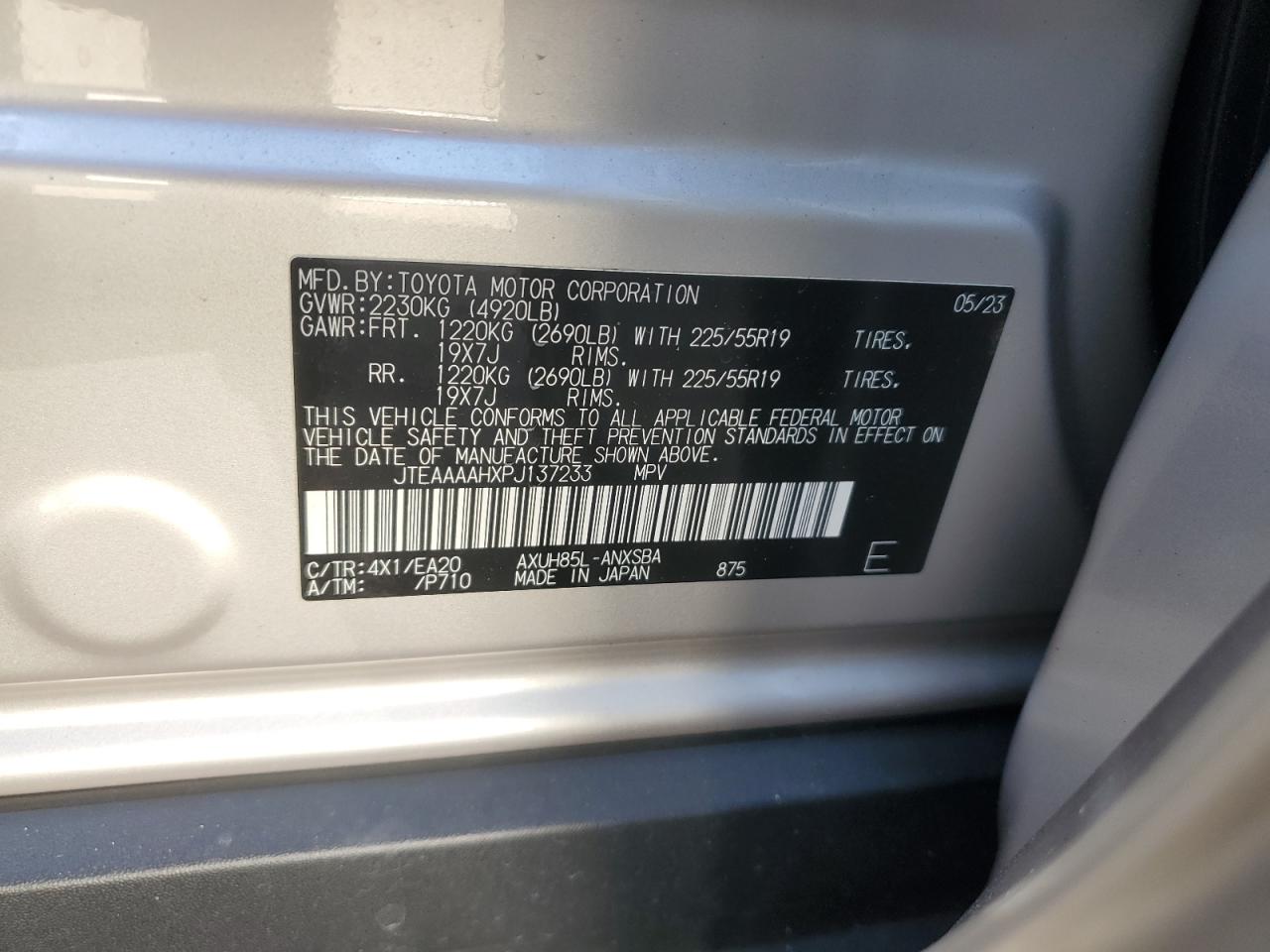 2023 Toyota Venza Le VIN: JTEAAAAHXPJ137233 Lot: 85836285