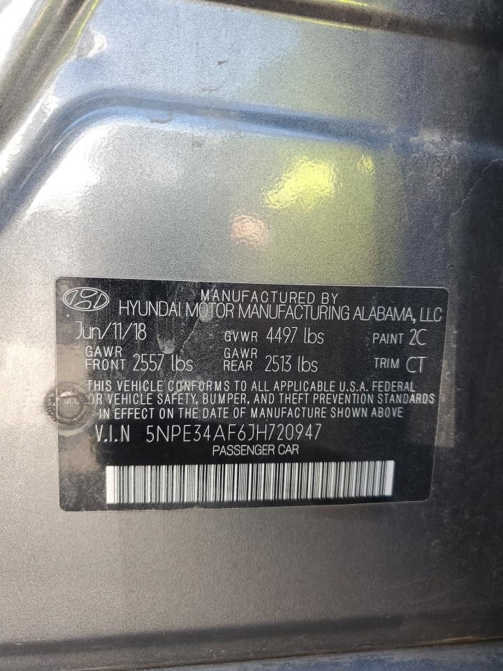 2018 Hyundai Sonata Sport VIN: 5NPE34AF6JH720947 Lot: 84725275