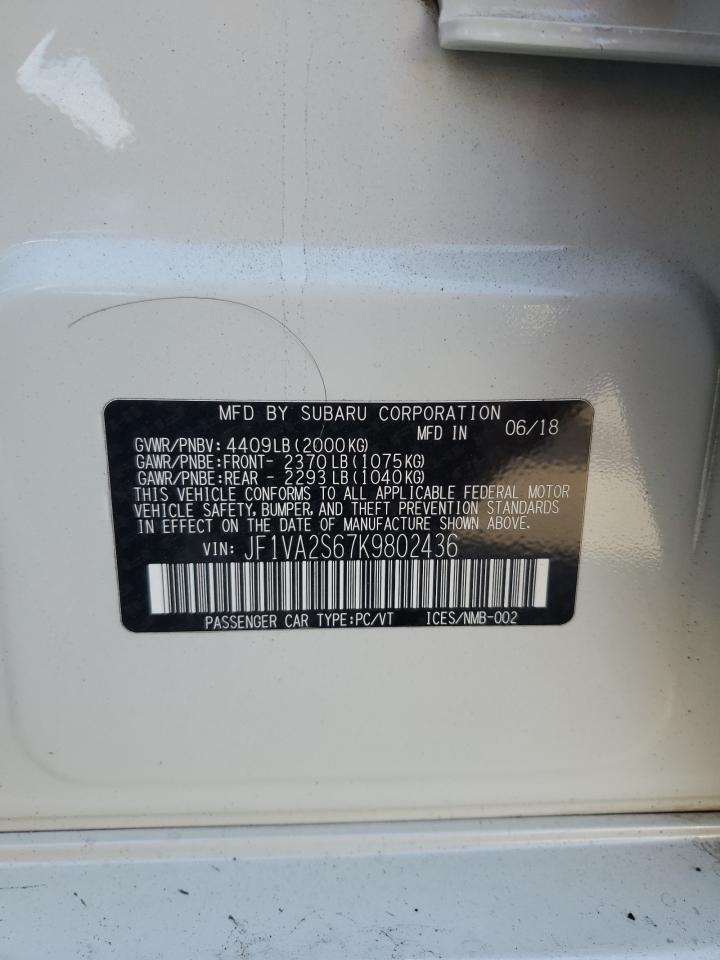 2019 Subaru Wrx Sti VIN: JF1VA2S67K9802436 Lot: 82355325