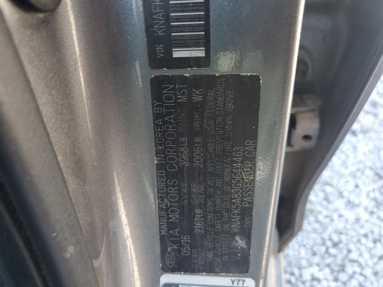 2016 Kia Forte Lx VIN: KNAFK5A83G5644463 Lot: 84836795