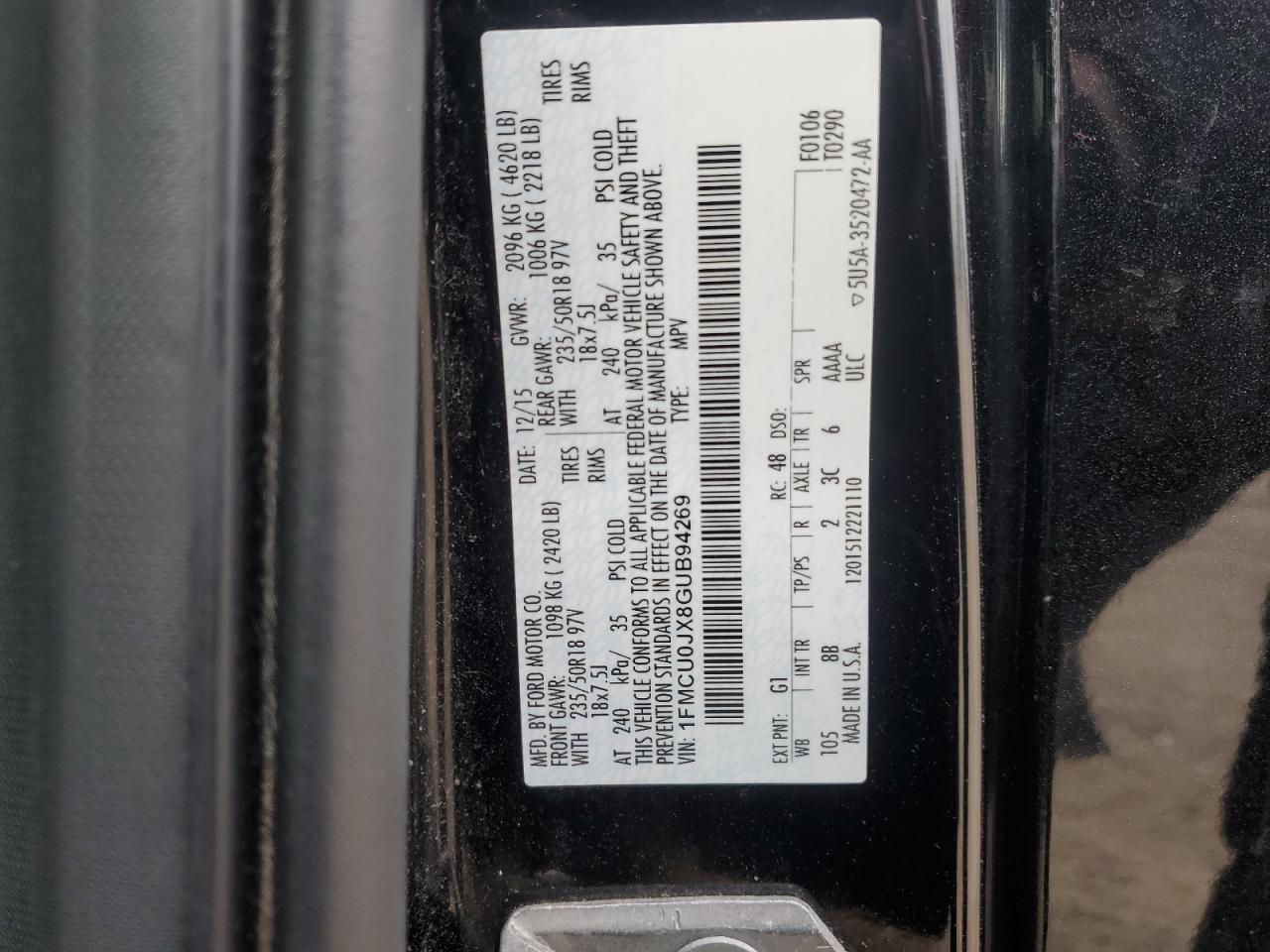 2016 Ford Escape Titanium VIN: 1FMCU0JX8GUB94269 Lot: 90673115