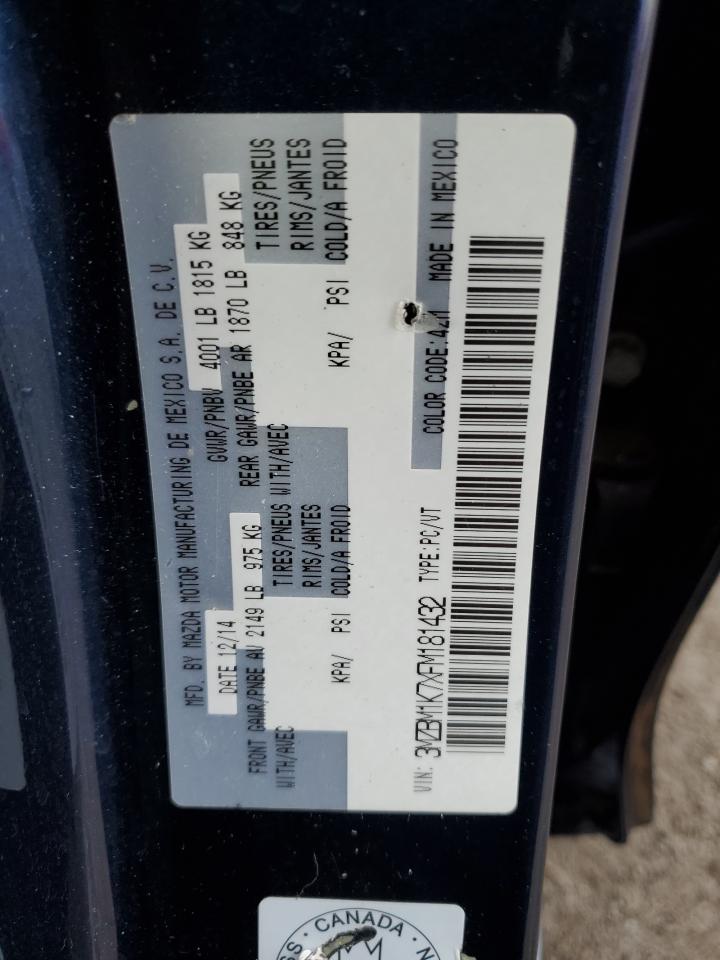 2015 Mazda 3 Sport VIN: 3MZBM1K7XFM181432 Lot: 89839055