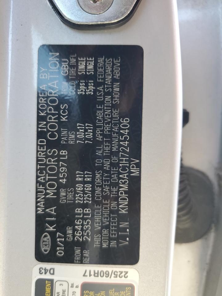 2017 Kia Sportage Lx VIN: KNDPM3AC1H7245406 Lot: 82193895