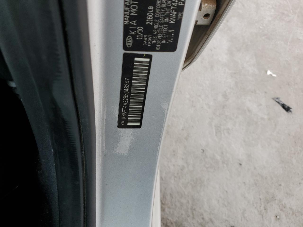 2011 Kia Forte Lx VIN: KNAFT4A22B5348247 Lot: 85545345