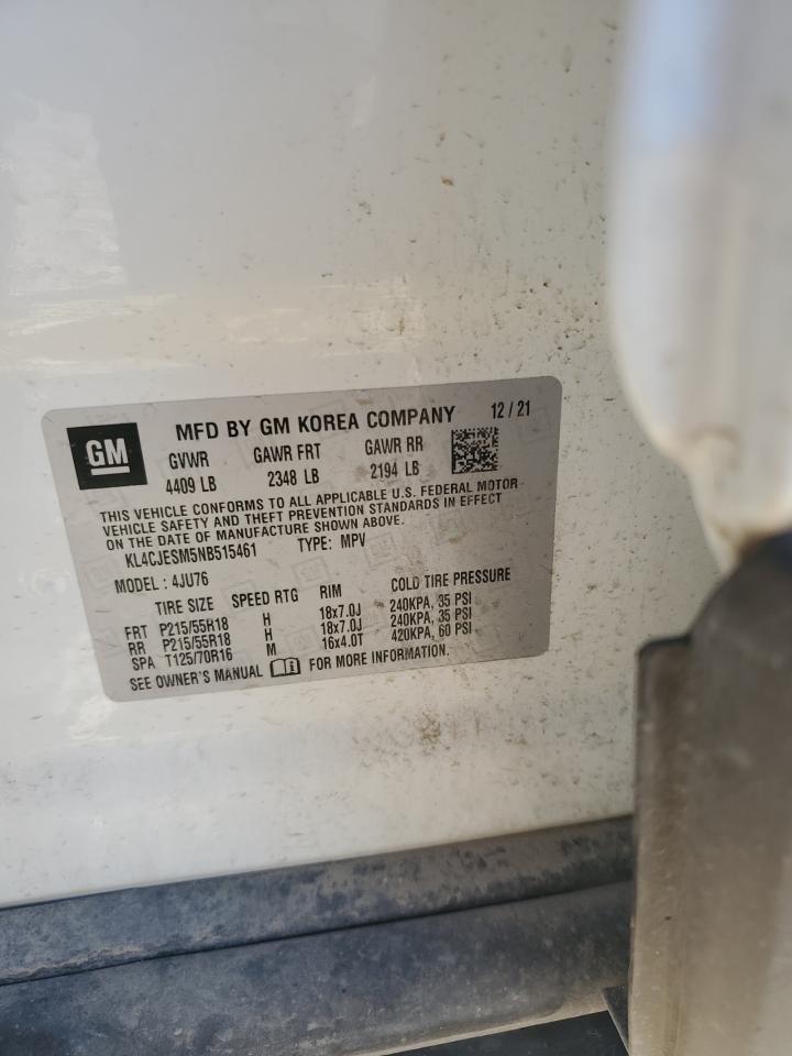 2022 Buick Encore Preferred VIN: KL4CJESM5NB515461 Lot: 81794265