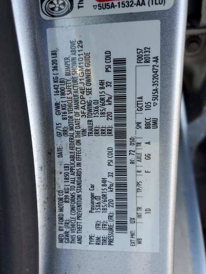 2016 Ford Fiesta Se VIN: 3FADP4EJ1GM101129 Lot: 85464905