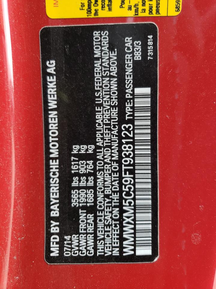 2015 Mini Cooper VIN: WMWXM5C59FT938123 Lot: 90340265