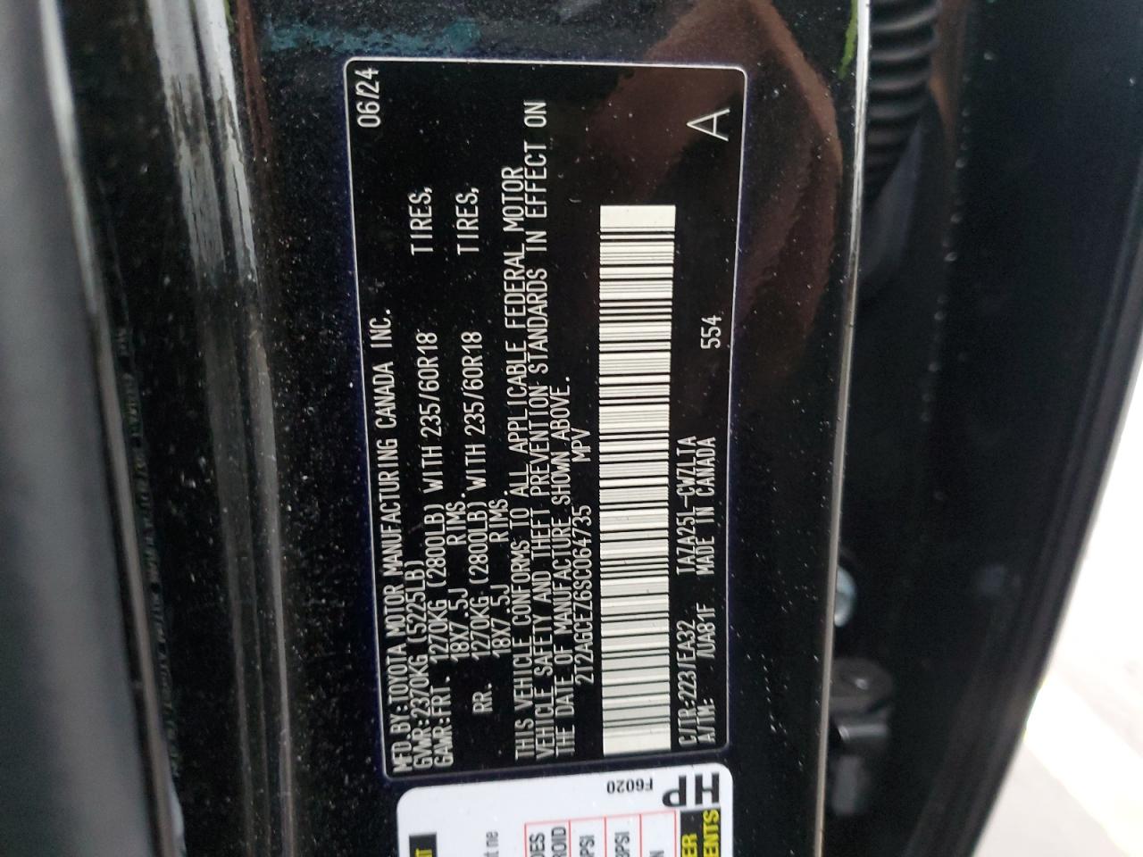 2025 Lexus Nx 350 Base VIN: 2T2AGCEZ6SC064735 Lot: 90711205