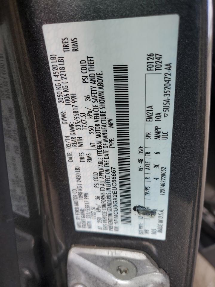 2014 Ford Escape Se VIN: 1FMCU0GX2EUC66667 Lot: 90549365