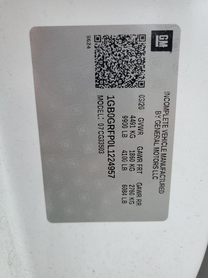 2020 Chevrolet Express G3500 VIN: 1GB0GRFP0L1224957 Lot: 82210615