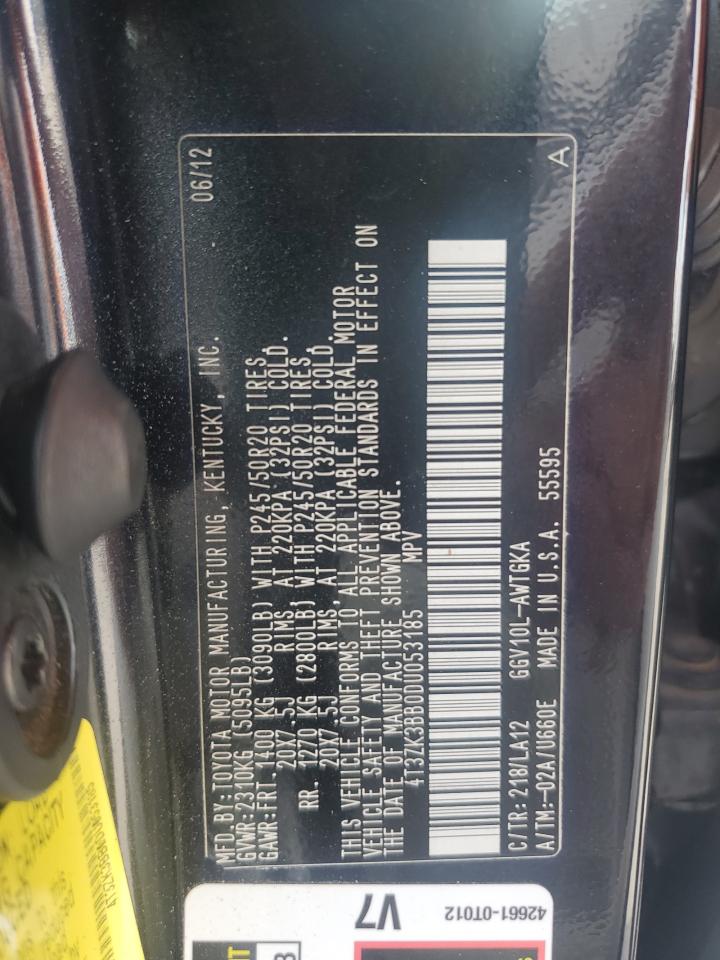 2013 Toyota Venza Le VIN: 4T3ZK3BB0DU053185 Lot: 82200845