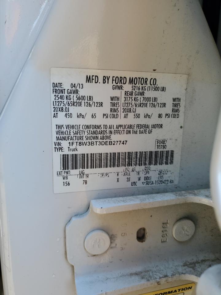 2013 Ford F350 Super Duty VIN: 1FT8W3BT3DEB27747 Lot: 90811905