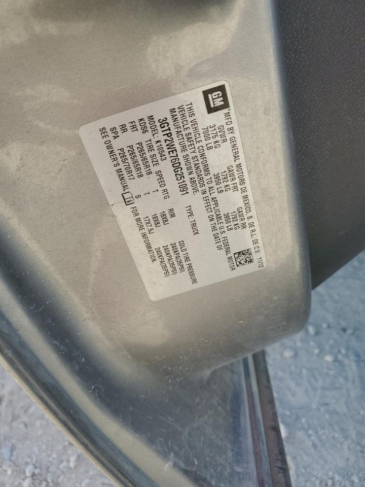 2013 GMC Sierra K1500 Slt VIN: 3GTP2WE76DG251091 Lot: 81988585