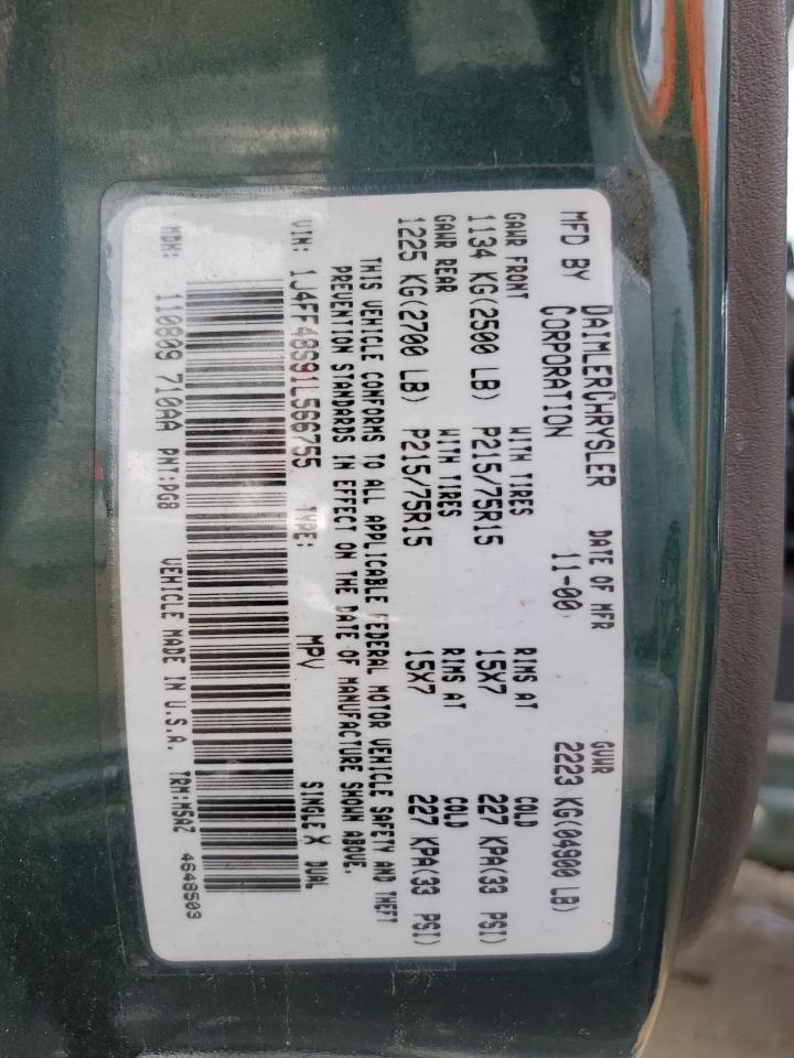 2001 Jeep Cherokee Sport VIN: 1J4FF48S91L566755 Lot: 90436075