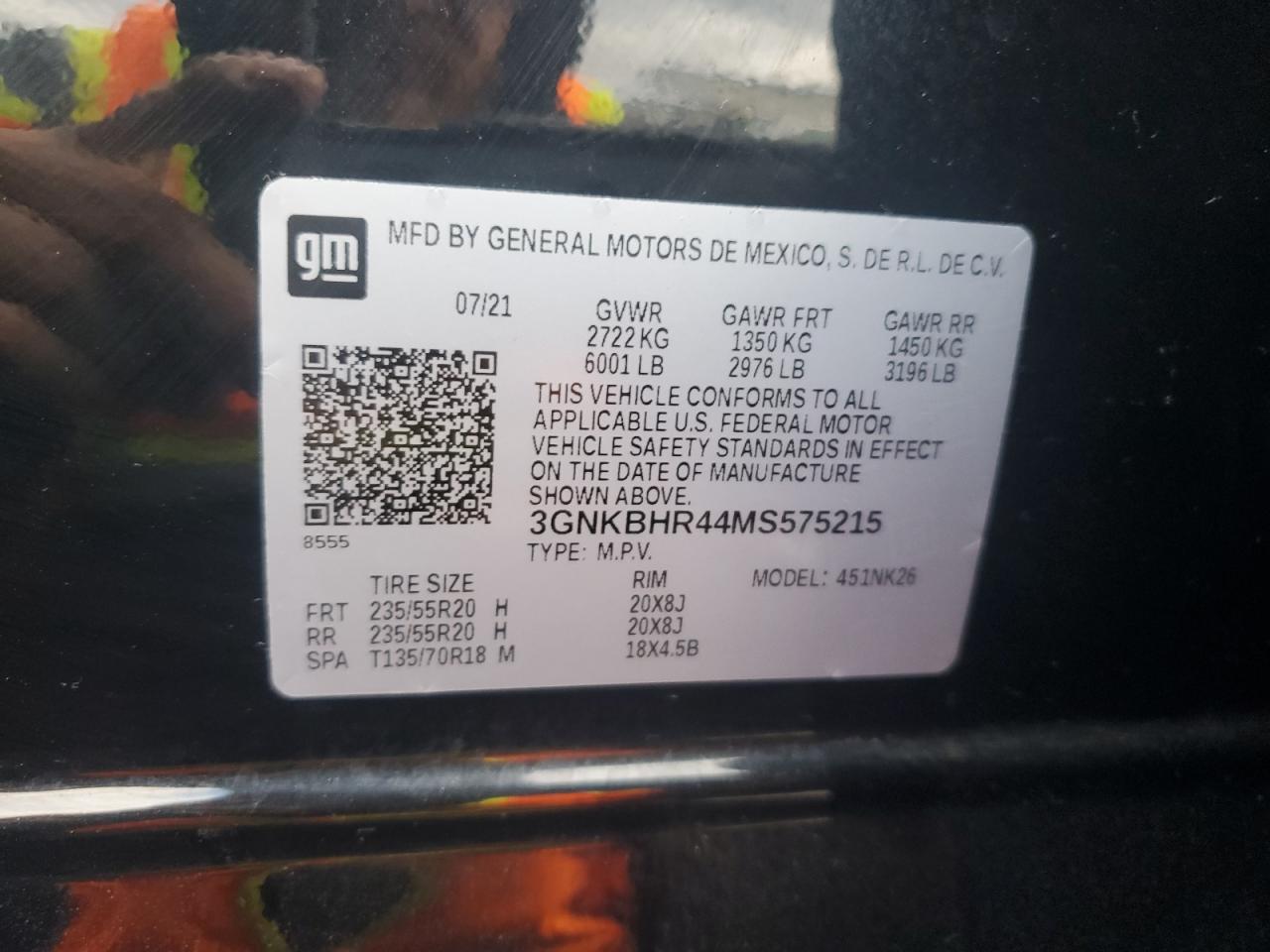 2021 Chevrolet Blazer 2Lt VIN: 3GNKBHR44MS575215 Lot: 86812795