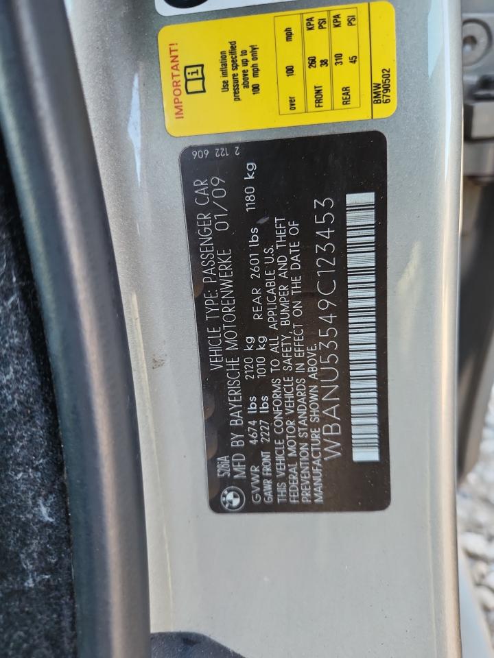 2009 BMW 528 I VIN: WBANU53549C123453 Lot: 90476065
