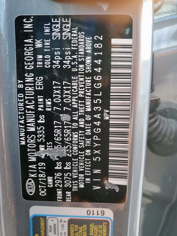 2020 Kia Sorento L VIN: 5XYPG4A35LG644182 Lot: 82329035