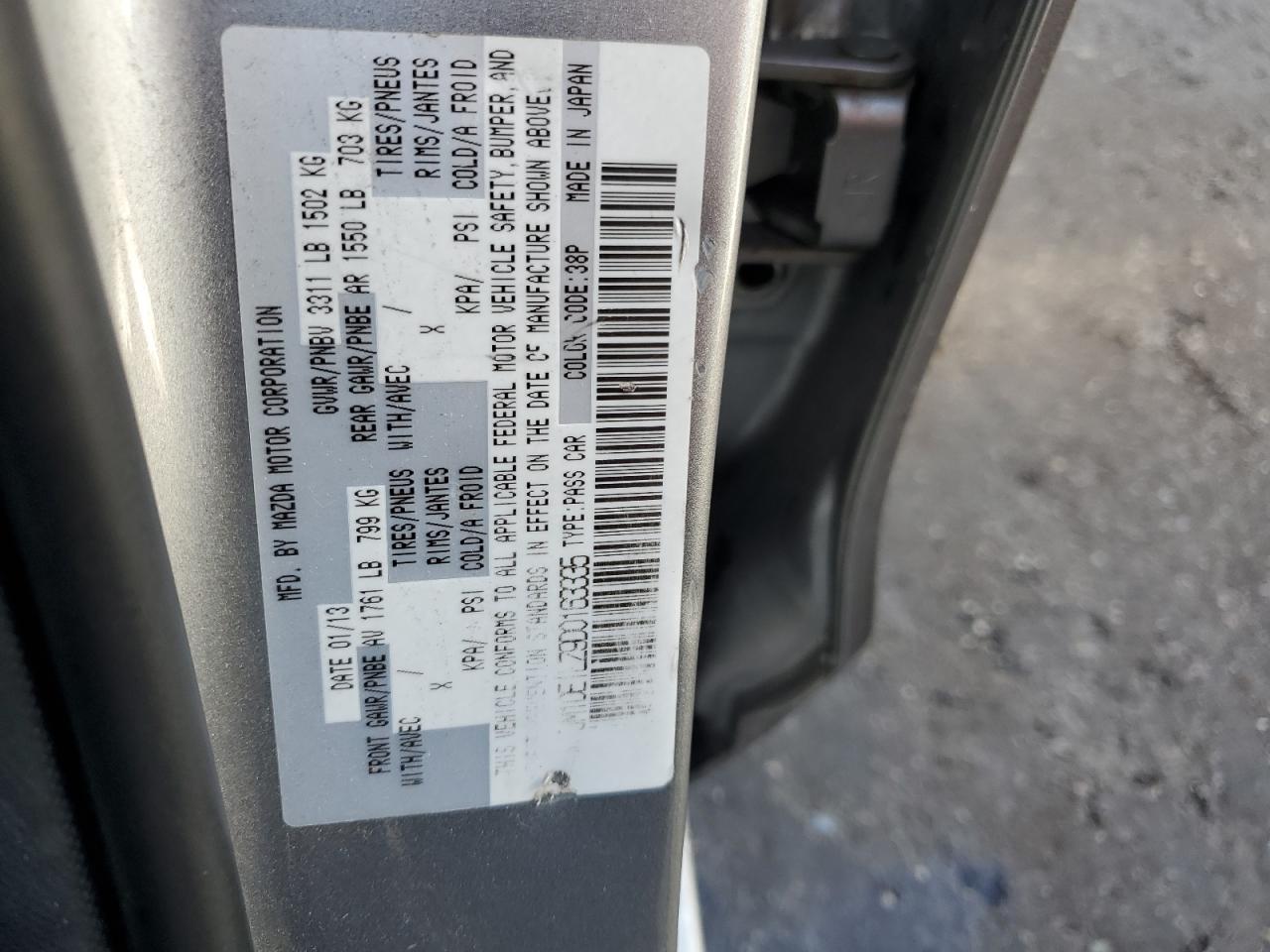 2013 Mazda Mazda2 VIN: JM1DE1LZ9D0163335 Lot: 89650265