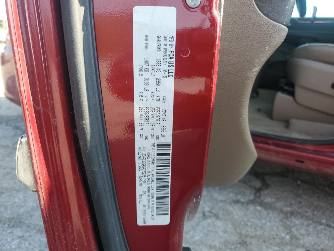 2016 Chrysler Town & Country Touring VIN: 2C4RC1BG4GR173275 Lot: 92815785