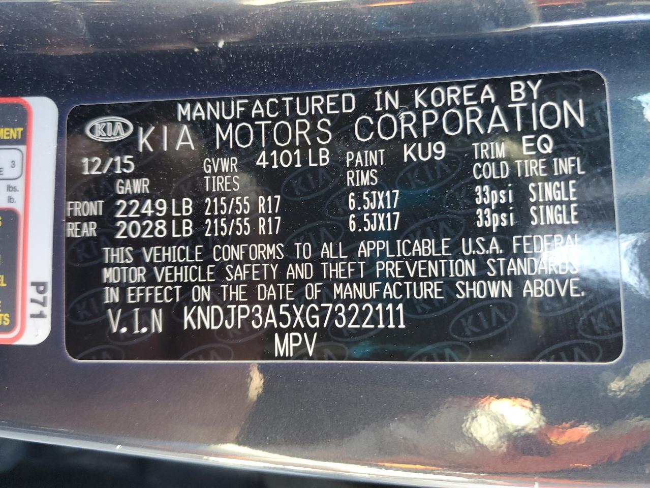 2016 Kia Soul + VIN: KNDJP3A5XG7322111 Lot: 80756745