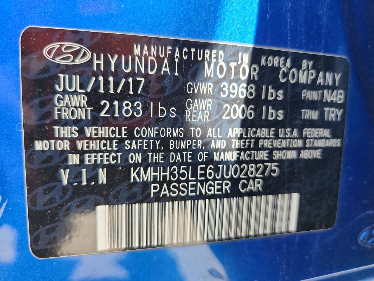 2018 Hyundai Elantra Gt VIN: KMHH35LE6JU028275 Lot: 81827935