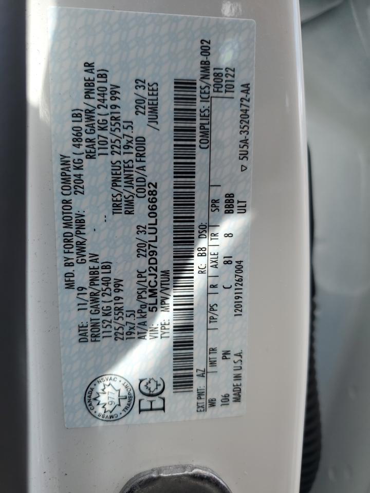 2020 Lincoln Corsair Reserve VIN: 5LMCJ2D97LUL06682 Lot: 85284685