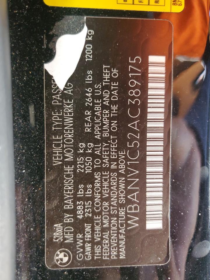 2010 BMW 528 Xi VIN: WBANV1C52AC389175 Lot: 85818255