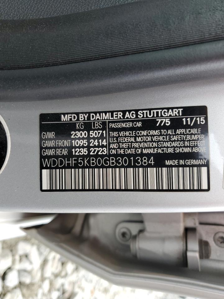 2016 Mercedes-Benz E 350 VIN: WDDHF5KB0GB301384 Lot: 85889775