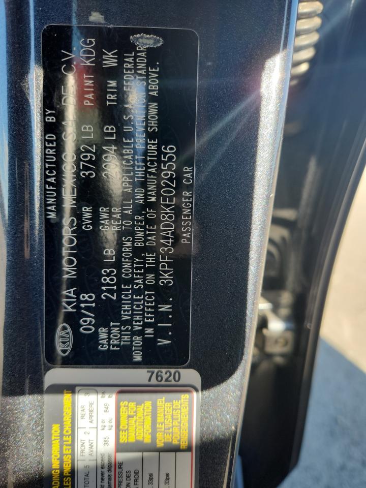 2019 Kia Forte Gt Line VIN: 3KPF34AD8KE029556 Lot: 90277355