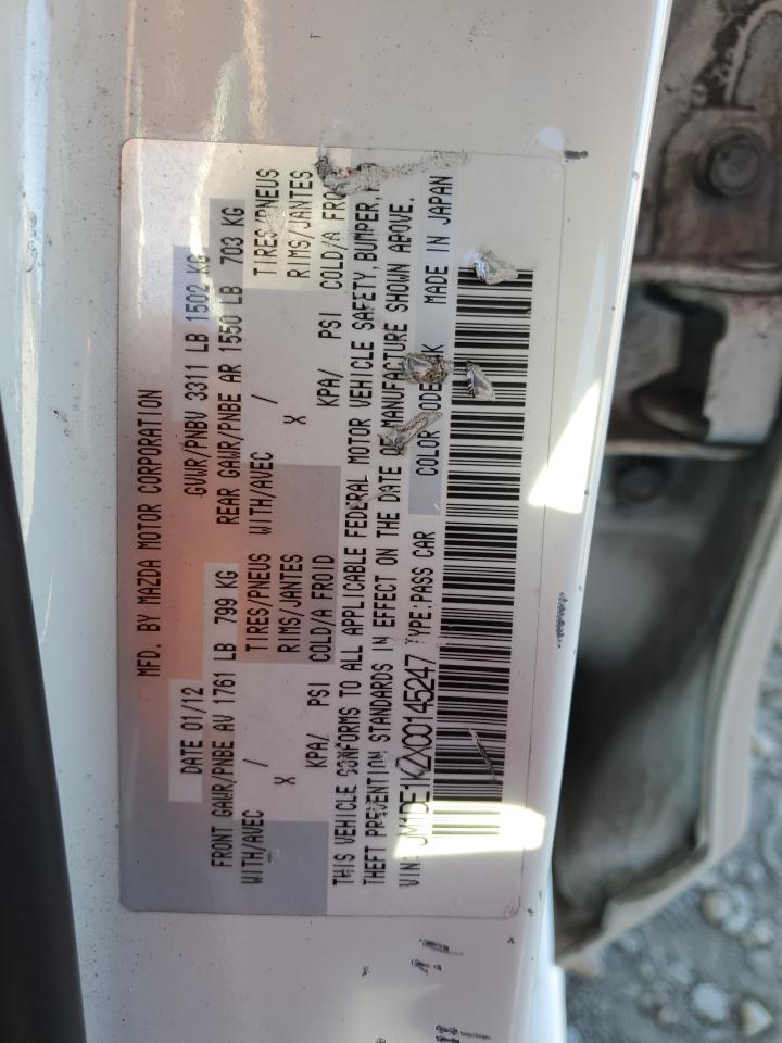 2012 Mazda Mazda2 VIN: JM1DE1KZXC0145247 Lot: 89439505
