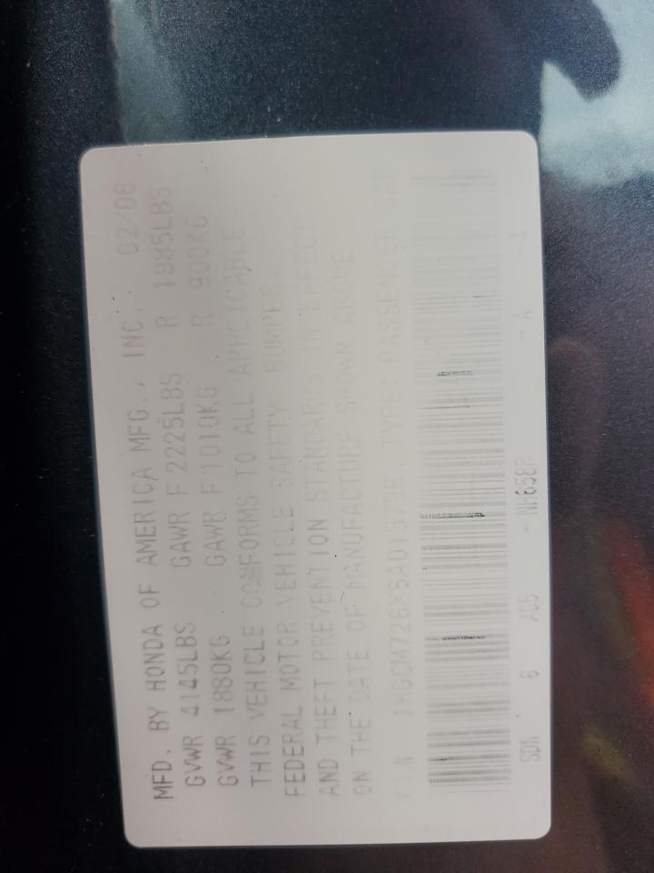 2006 Honda Accord Ex VIN: 1HGCM726X6A013726 Lot: 82420665